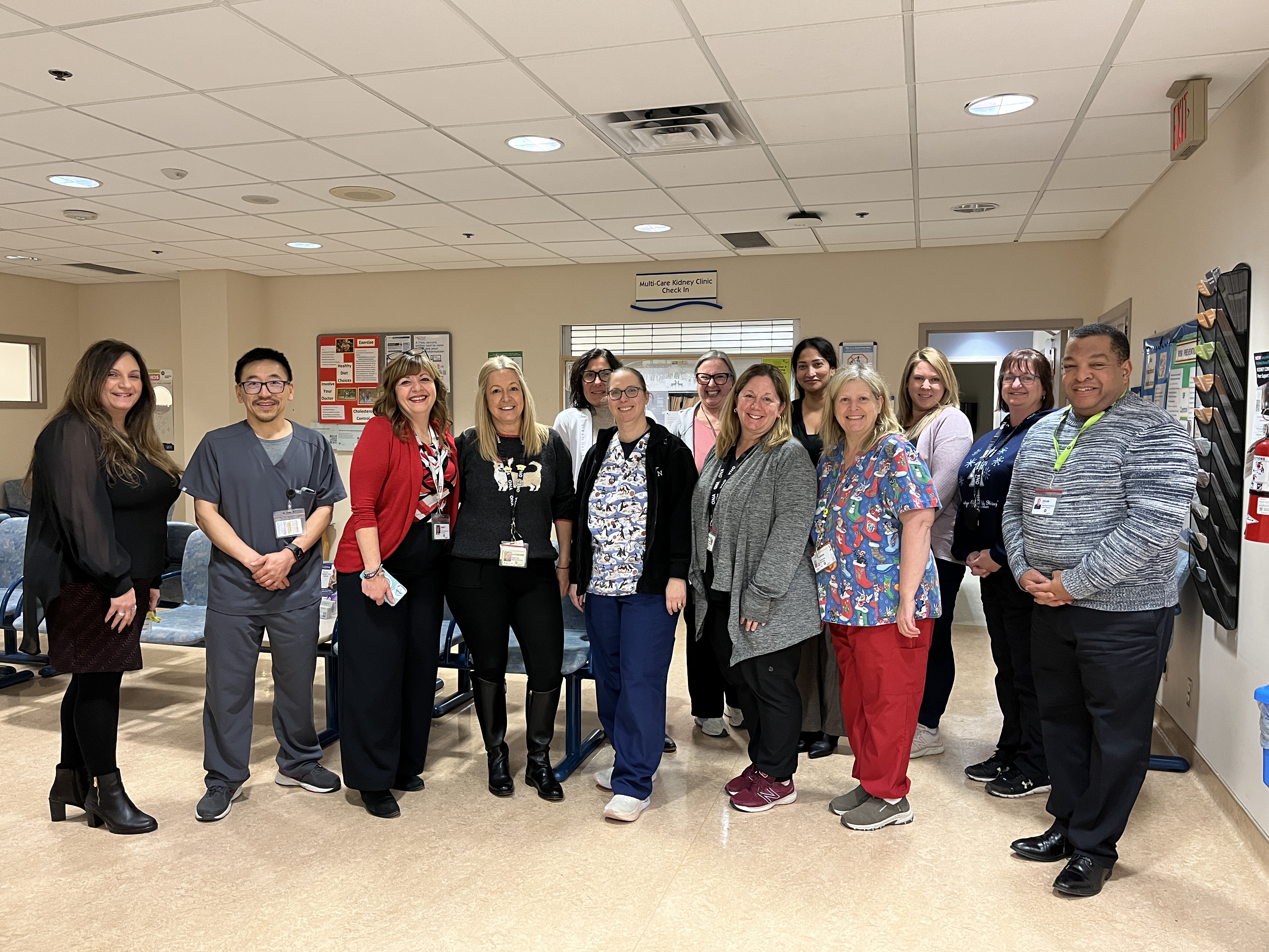 Group photo of members of the Nephrology Team at the Whitby Hospital 